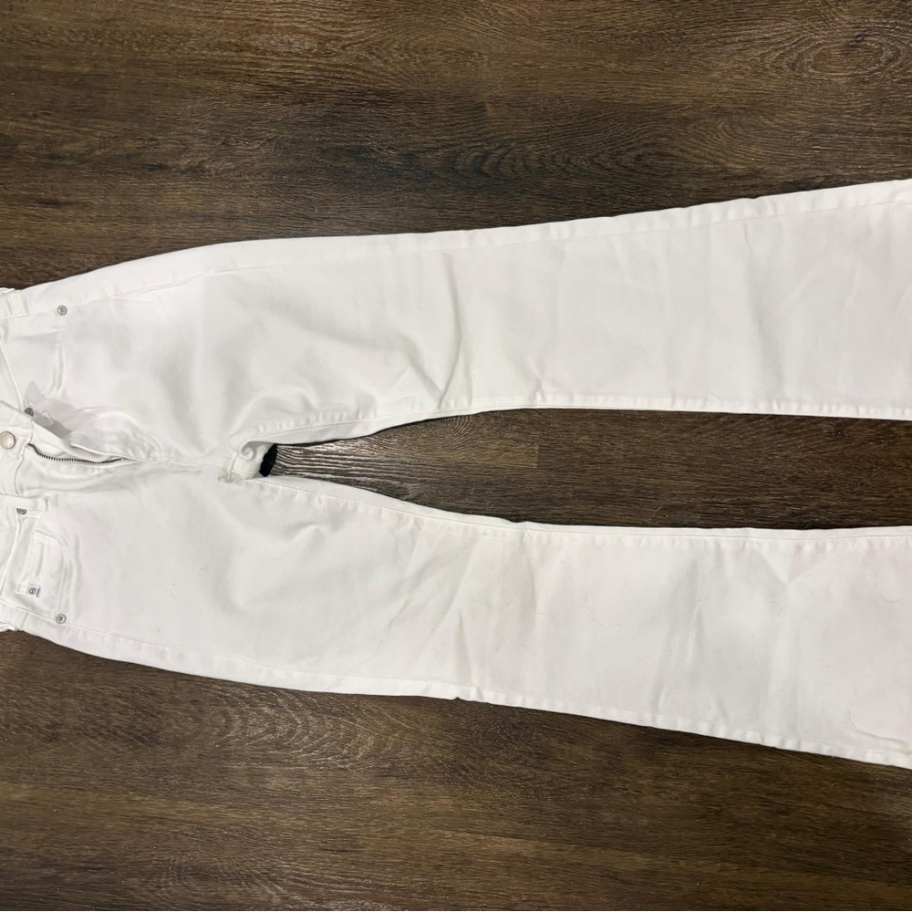 AG White Bootcut Jeans with Classic Five-Pocket Style